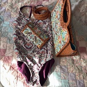 NWT Cato handbag, wallet and a swimsuit /  faux ostrich embossed vegan